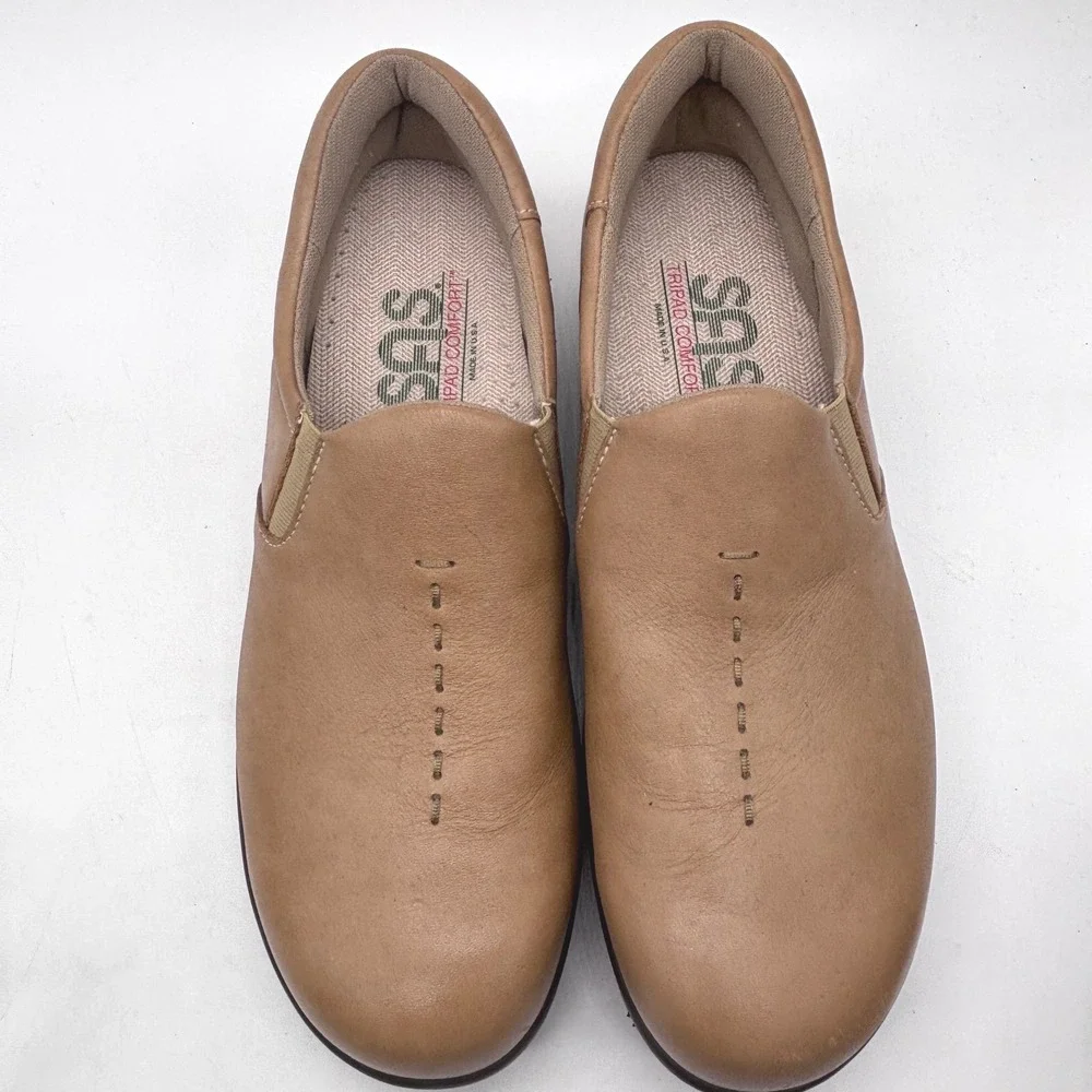 SAS Custom Made Slip-On Loafers Womens 8.5N Tan Leather Please Read Description
